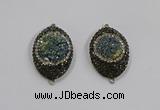 NGC1109 25*35mm oval druzy agate connectors wholesale