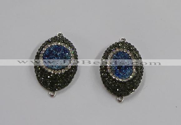 NGC1110 25*35mm oval druzy agate connectors wholesale