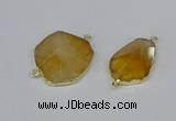 NGC1152 20*30mm - 30*35mm freeform citrine gemstone connectors