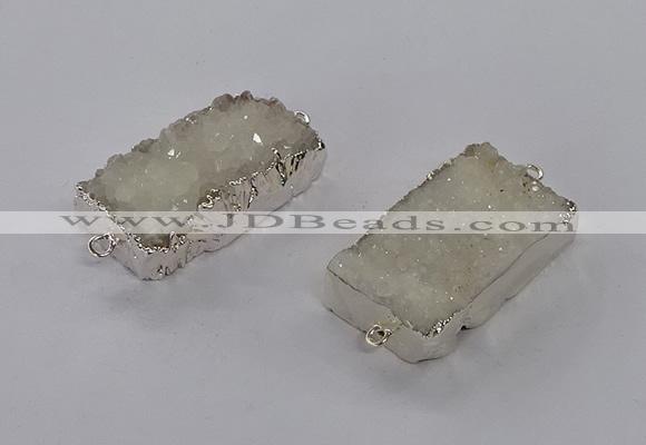 NGC1180 20*30mm - 22*35mm rectangle druzy agate connectors