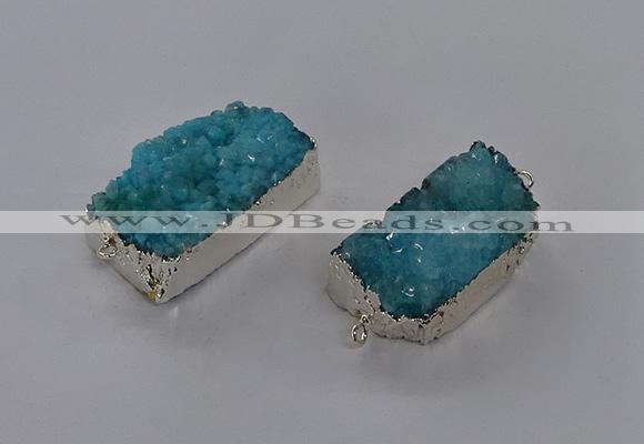 NGC1184 20*30mm - 22*35mm rectangle druzy agate connectors