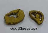 NGC1273 25*30mm - 30*40mm freeform plated druzy agate connectors