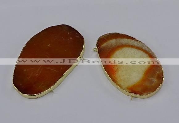 NGC1280 45*75mm - 55*80mm freeform agate gemstone connectors