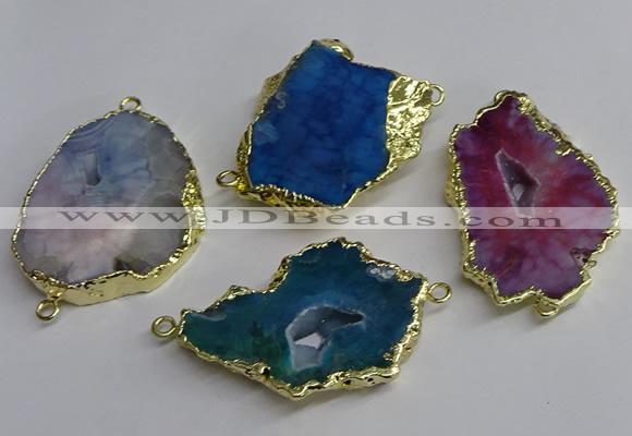 NGC1308 25*35mm - 35*45mm freeform druzy agate connectors