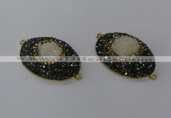 NGC1334 25*35mm oval druzy agate gemstone connectors