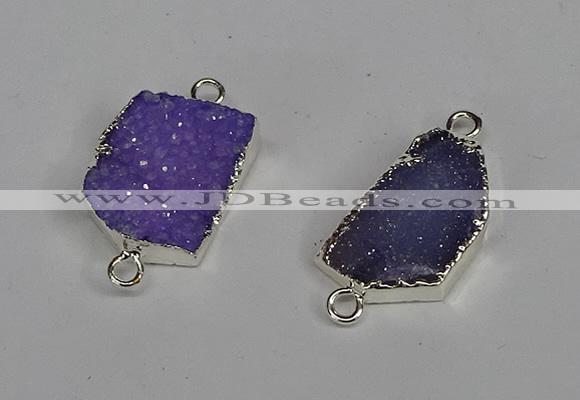 NGC1342 13*18mm - 18*25mm freeform druzy agate connectors