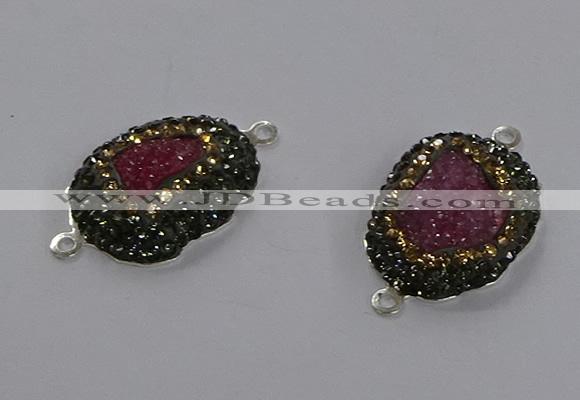 NGC1377 18*25mm freeform druzy agate gemstone connectors