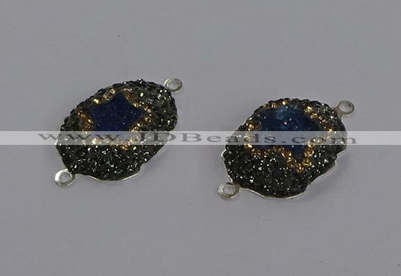 NGC1390 18*25mm freeform druzy agate connectors wholesale