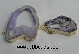 NGC144 40*50mm - 55*70mm freeform plated druzy agate connectors