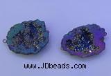 NGC1476 28*35mm - 40*45mm freeform plated druzy agate connectors