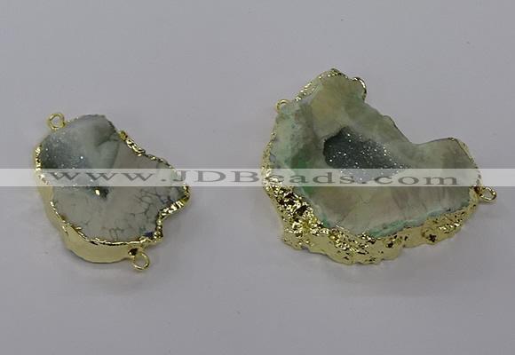 NGC1492 25*35mm - 35*45mm freeform druzy agate connectors