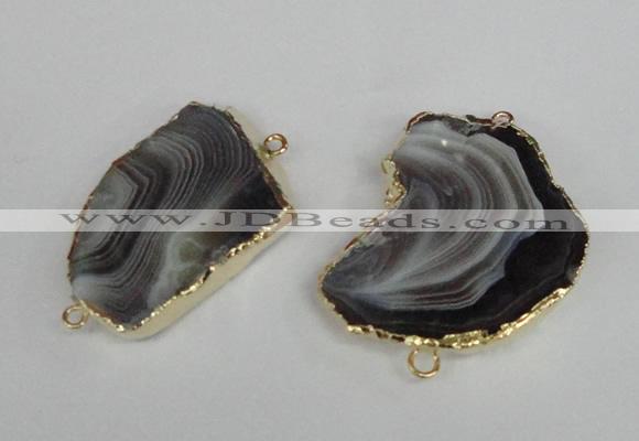 NGC151 25*40mm - 35*50mm freeform botswana agate connectors