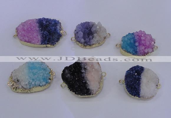 NGC1555 20*25mm - 25*35mm freeform druzy agate connectors