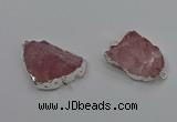 NGC1559 18*25mm - 30*35mm freeform rose quartz connectors