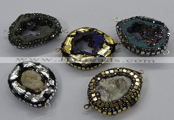 NGC1725 25*35mm - 30*40mm freeform druzy agate connectors