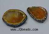 NGC1742 40*55mm - 50*65mm freeform agate gemstone connectors