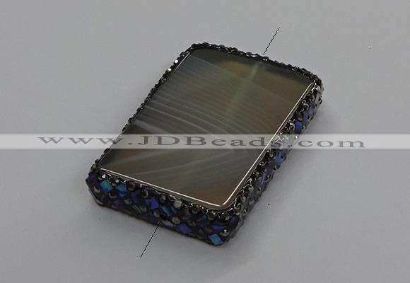 NGC1777 35*55mm - 40*60mm rectangle agate connectors wholesale