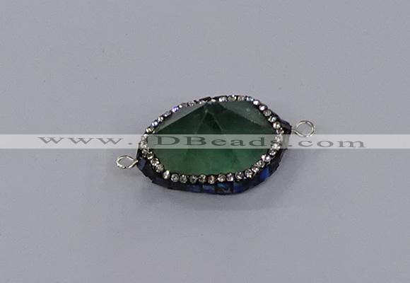 NGC1807 20*25mm - 25*30mm faceted freeform fluorite connectors