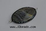 NGC1827 35*50mm oval agate gemstone connectors wholesale