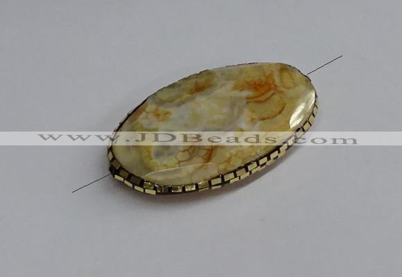 NGC1886 30*40mm - 30*45mm oval agate gemstone connectors