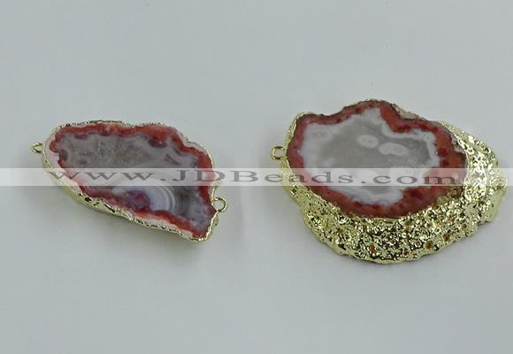 NGC1900 25*35mm - 35*40mm freeform south red agate connectors