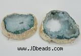 NGC203 50*60mm - 55*75mm freeform druzy agate connectors