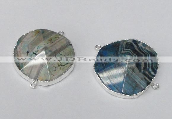 NGC237 30*35mm - 35*40mm freeform agate gemstone connectors