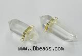 NGC266 15*45mm - 18*50mm faceted nuggets white crystal connectors