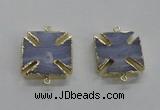 NGC275 26*26mm - 28*28mm blue lace agate gemstone connectors