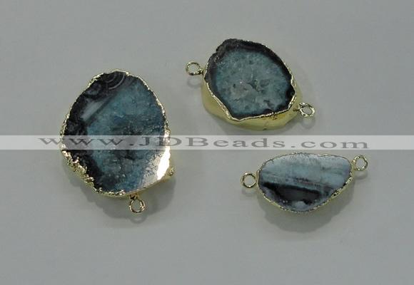 NGC362 15*25mm - 25*30mm freeform druzy agate connectors