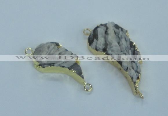 NGC365 18*30mm - 25*45mm wing-shaped agate gemstone connectors