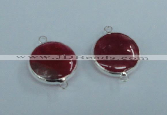 NGC386 18mm flat round agate gemstone connectors wholesale