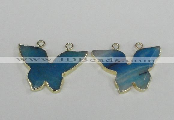 NGC409 30*40mm butterfly agate gemstone connectors wholesale