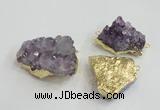 NGC439 20*25mm - 25*30mm freeform druzy amethyst gemstone connectors