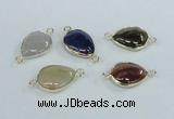 NGC455 13*18mm flat teardrop agate gemstone connectors wholesale