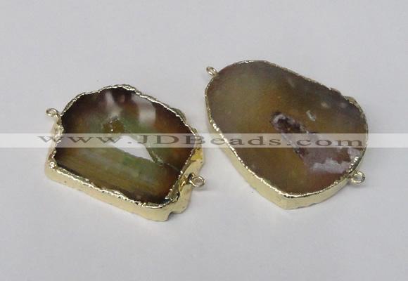 NGC478 25*30mm - 35*40mm freefrom druzy agate gemstone connectors