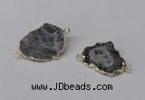 NGC485 15*25mm - 22*30mm freefrom plated druzy agate connectors