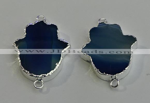 NGC5012 22*30mm - 25*35mm hamsahand agate gemstone connectors