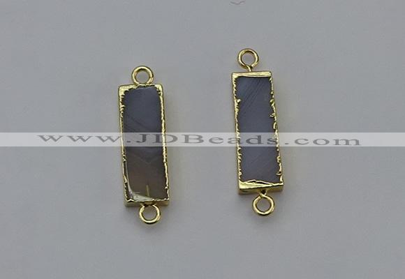 NGC5055 8*28mm - 10*30mm rectangle agate gemstone connectors