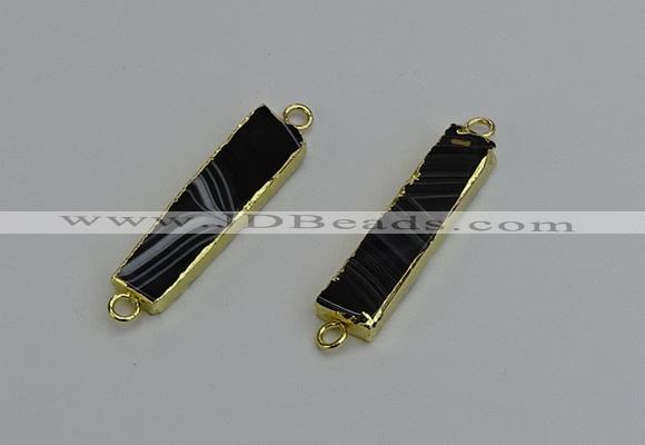 NGC5072 8*35mm - 10*40mm rectangle agate gemstone connectors