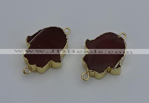 NGC5116 22*30mm - 25*35mm hamsahand agate gemstone connectors