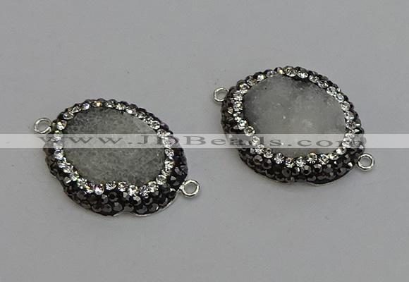 NGC5170 22*28mm - 24*30mm freeform druzy agate connectors