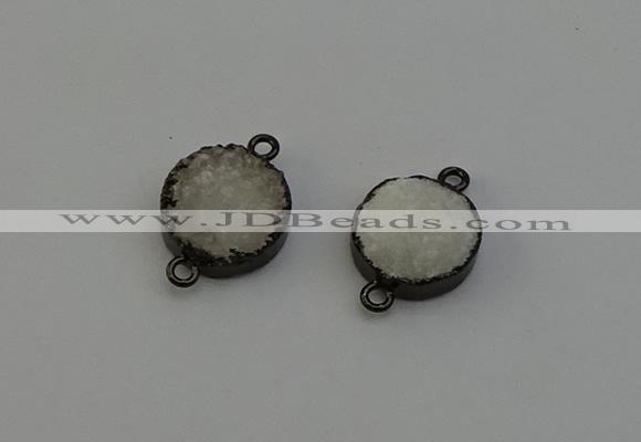 NGC5180 15mm - 16mm coin druzy agate gemstone connectors