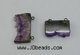 NGC5182 20*35mm - 22*40mm freeform druzy amethyst connectors