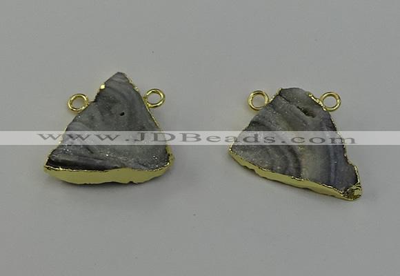 NGC5262 22*30mm - 25*30mm triangle druzy agate connectors