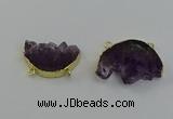 NGC5264 25*35mm - 30*40mm freeform druzy amethyst connectors