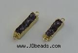 NGC5265 8*25mm - 10*32mm rectangle druzy amethyst connectors