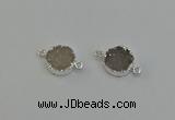 NGC5289 15mm - 16mm coin druzy agate gemstone connectors