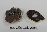 NGC538 25*35mm - 35*45mm plated druzy agate gemstone connectors