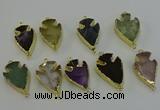 NGC5393 20*35mm - 25*40mm arrowhead mixed gemstone connectors